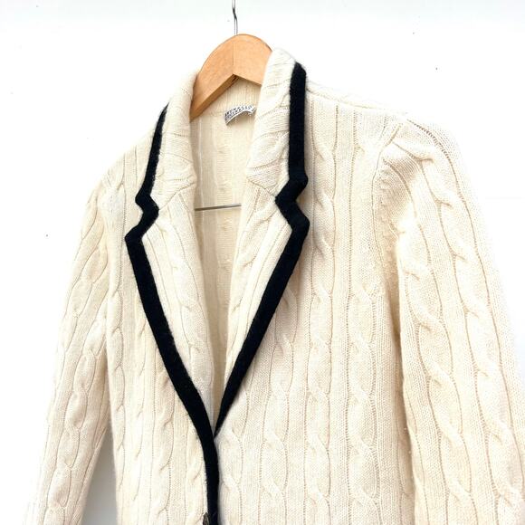 Brunello Cucinelli Cashmere Fitted Knit Cardigan Blazer Jacket Cream Medium - Picture 4 of 11